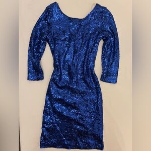 Crystal Doll Sequin Dress – Royal Blue